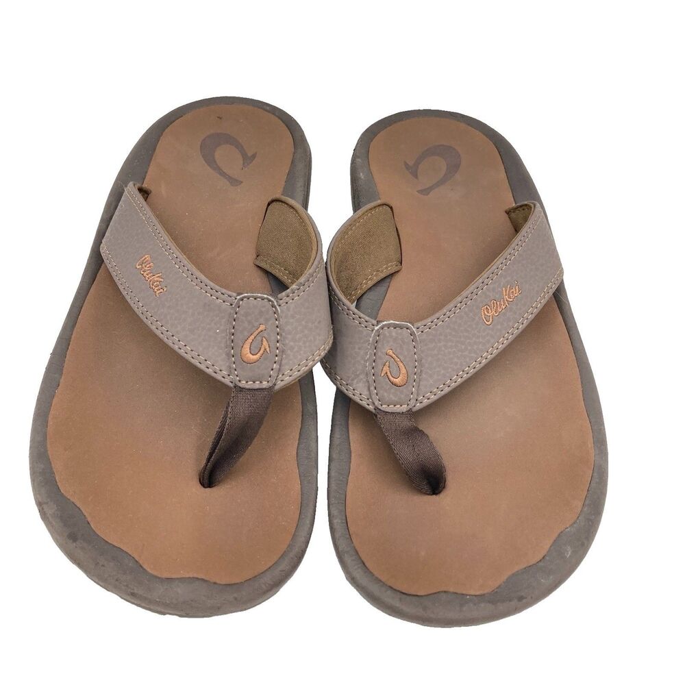 Olukai Ohana Leather Sandal Flip Flop Women’s Size 9 Brown Leather